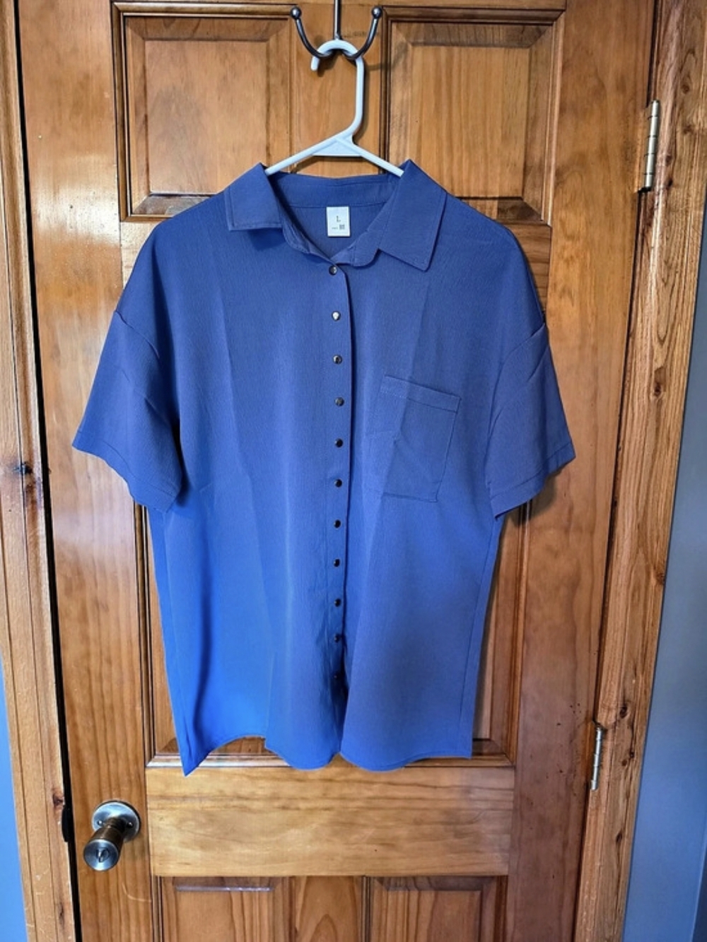 Purple Button Front Shirt Size Large Like New